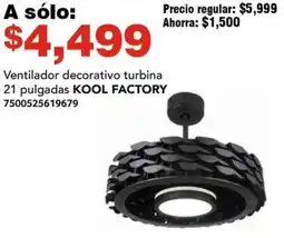 City Club Ventilador decorativo turbina 21 pulgadas KOOL FACTORY 7500525619679 oferta