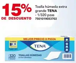 City Club Toalla húmeda extra grande TENA - 1/320 pzas oferta