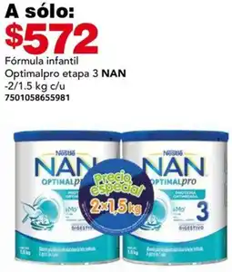 Fórmula infantil Optimalpro etapa 3 NAN 2/1.5kg
