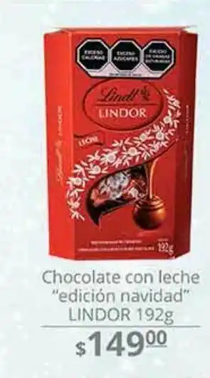 La Comer Chocolate con leche edicion navidad lindor 192g oferta