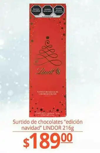 La Comer Surtido de chocolates edicion navidad lindor 216g oferta