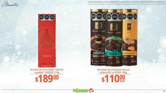 La Comer Chocolate lindor oferta