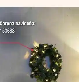Corona navideña iluminada led verde 76.2 x 15.3 cm