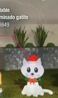 Inflable navideño iluminado 1.07 m gato