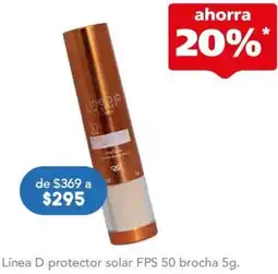 Línea D protector solar FPS 50 brocha 5g