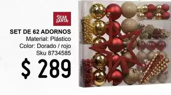 Sodimac Homecenter Set de 62 adornos oferta