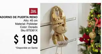 Adorno de puerta reno*