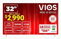 Soriana Híper VIOS Smart TV 32" oferta