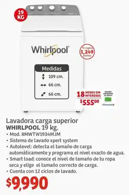 Soriana Híper Whirlpool Lavadora 19 kg. oferta
