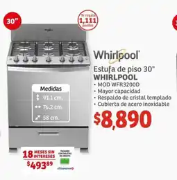Soriana Híper Whirlpool Estufa de Piso 30" oferta