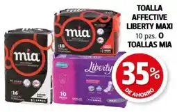 Farmacias Guadalajara TOALLA AFFECTIVE LIBERTY MAXI o TOALLAS MIA oferta
