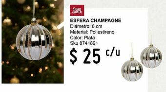 Sodimac Homecenter Esfera champagne oferta