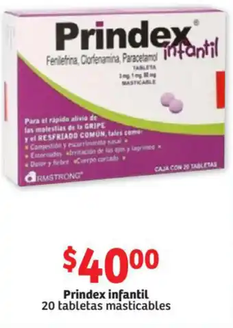 Soriana Mercado Prindex Infantil 20 Tabletas Masticables oferta