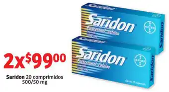 Saridon 20 Comprimidos 500/50mg
