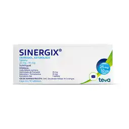Farmacias Bazar SINERGIX 25/10MG 10 TABLETAS SUBLINGUAL oferta