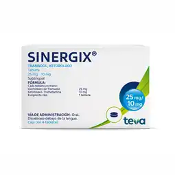 Farmacias Bazar SINERGIX 25/10MG 4 TABLETAS SUBLINGUAL oferta