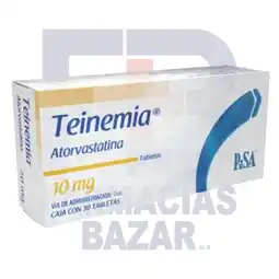 Farmacias Bazar TEINEMIA 10MG 30 TABLETAS oferta