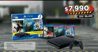 Bodega Aurrerá Consolas playstation 1tb + 3 juegos oferta