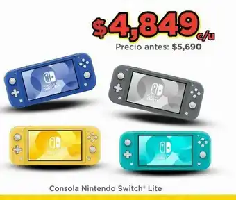 Bodega Aurrerá Consola nintendo switch lite oferta