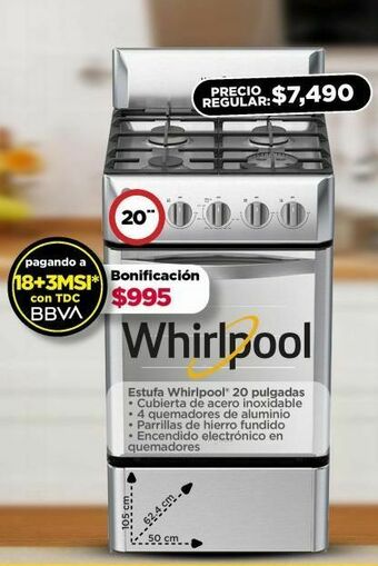 Bodega Aurrerá Estufa whirlpool oferta