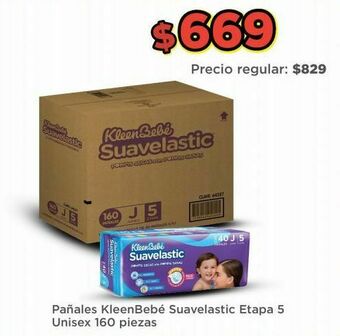 Bodega Aurrerá Pañales kleenbebé suavelastic etapa 5 unisex 160 piezas oferta