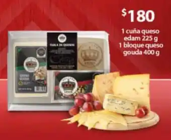Cuña Queso Edam 225g/Bloque Queso Gouda 400g