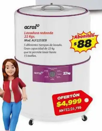 Acros Lavadora Redonde 22kg