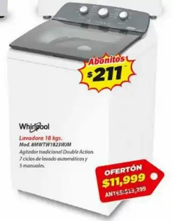 El Bodegón Whirlpool Lavadora 18kg oferta