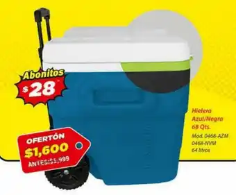 Hexagon Hielera Azul/Negra 68 qts.
