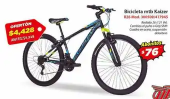 El Bodegón Mercurio Bicicleta MTB Kaizer R26 300509/417945 oferta