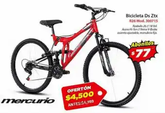 El Bodegón Mercurio Bicicleta Ds Ztx R26 300715 oferta