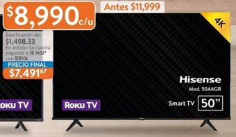 Walmart Hisense Smart TV 50" oferta
