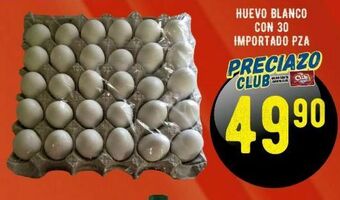 Alsuper Huevo blanco con 30 importado pza oferta