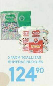 3 pack toallitas húmedas para bebé huggies