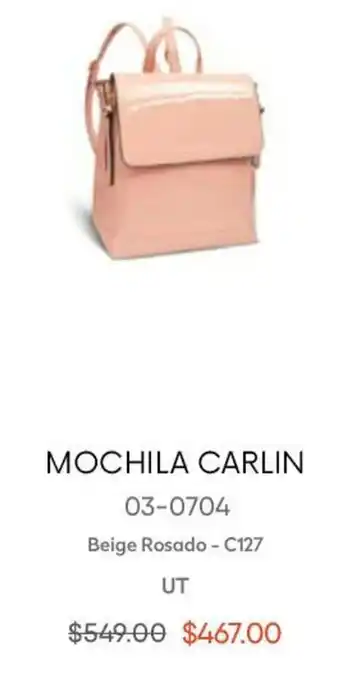 Mochila Carlin Beige Rosado UT