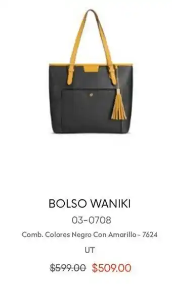 André Badi Bolso Waniki Comb. Colores Negro con Amarillo UT oferta