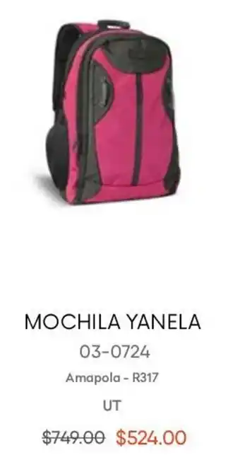 André Badi Mochila Yanela Amapola UT oferta