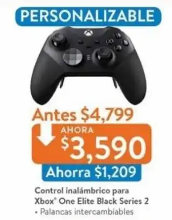 Walmart Control inalám brico para Xbox One Elite Black Series 2 oferta