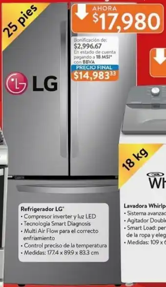 Walmart LG Refrigerador oferta