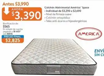 Walmart Colchon Matrimonial América Space oferta