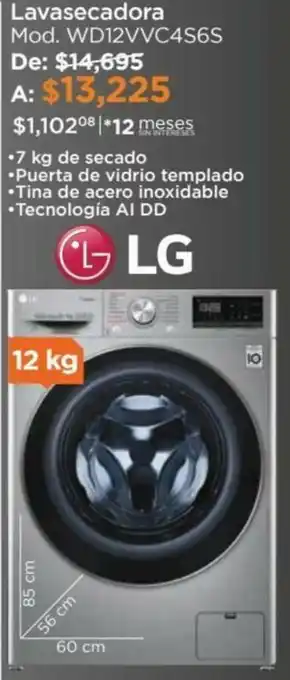 Chedraui LG Lavasecadora 12kg oferta