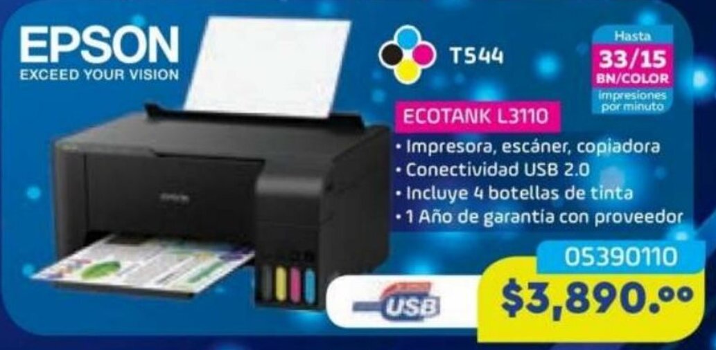Epson Ecotank L3110 oferta en Tony Super Papelerías