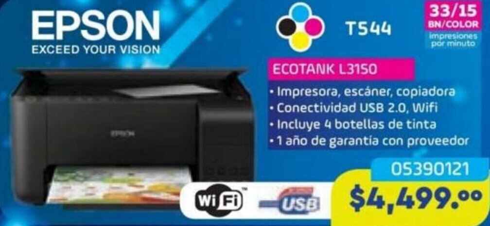 Epson Ecotank L3150 oferta en Tony Super Papelerías