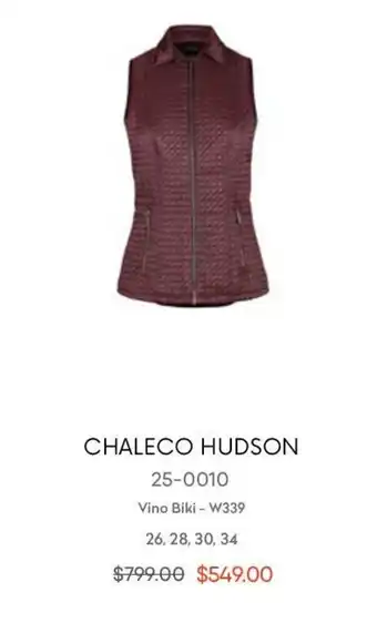 André Badi Chaleco Hudson Vino Biki 26, 28, 30, 34 oferta