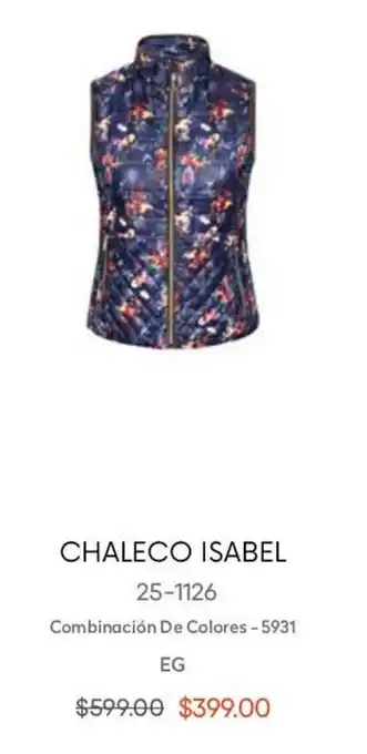 André Badi Chaleco Isabel Combinación de Colores-5931 EG oferta