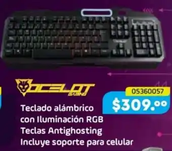 Teclado Alámbrico con Iluminación RGB Teclas Antighosting Incluye soporte para celular
