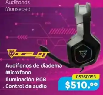Audífonos de diadema Micrófono Iluminación RGB Control de audio