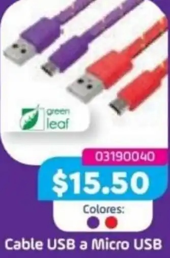 Tony Super Papelerías Cable USB a Micro USB oferta