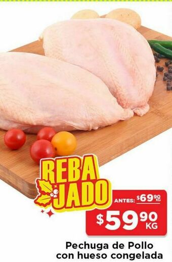 HEB Pechuga de pollo con hueso congelada oferta
