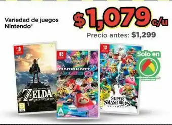 Bodega Aurrerá Variedad de juegos nintendo oferta